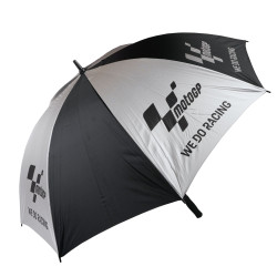 Czarno-srebrny parasol na padok „We Do Racing” MotoGP