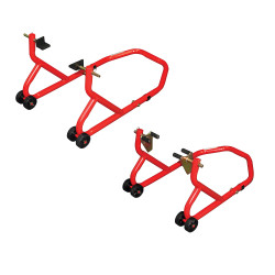 BikeTek Series 3 Predný a zadný Paddock stojan červený