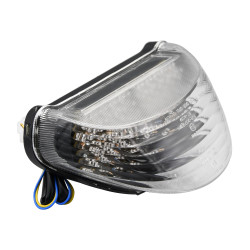 Lampa tylna LED Bike It z przezroczystym szkłem i zintegrowanymi kierunkowskazami K029