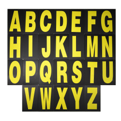 Zestaw Pit Board z żółtymi literami, 26 szt