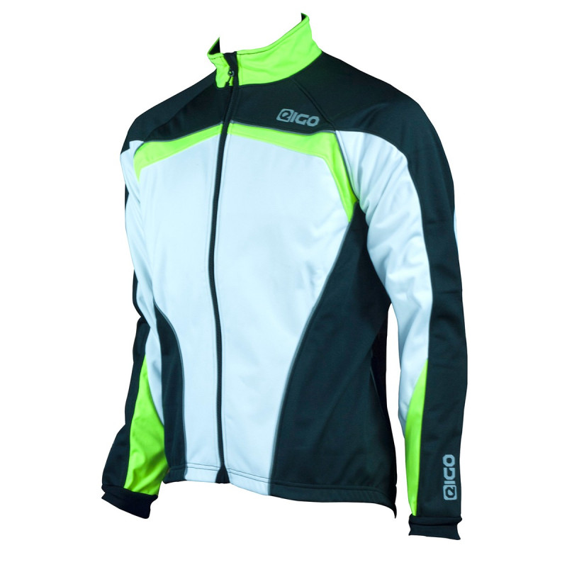 Eigo Bora vetra Pánska Jazda na bicykli Jacket White / Black / Yellow Fluor