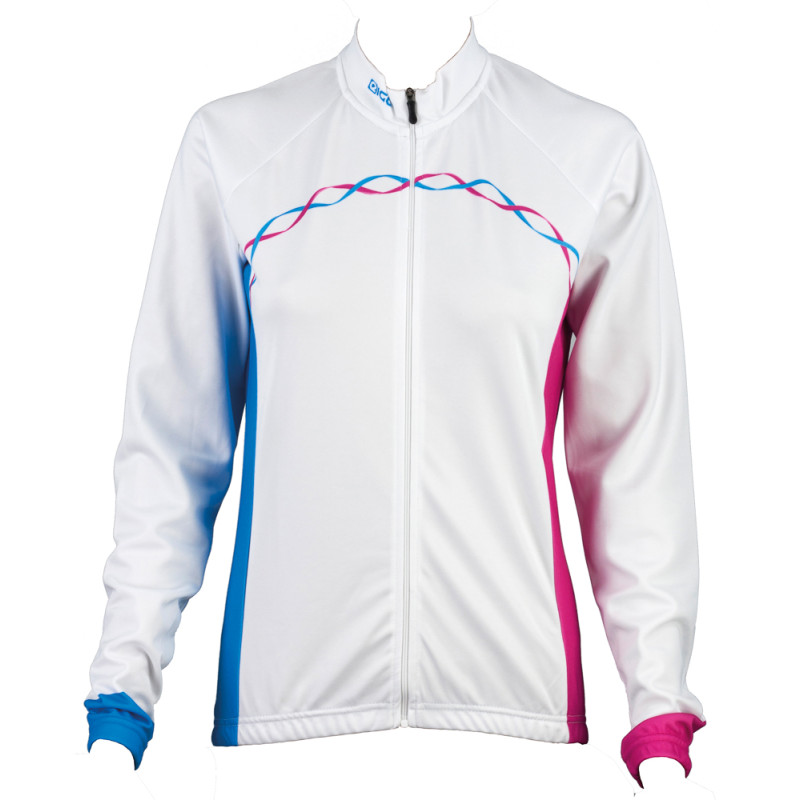 Eigo Ribbon dámské dlouhý rukáv cyklistický dres White / Cyan / Magenta