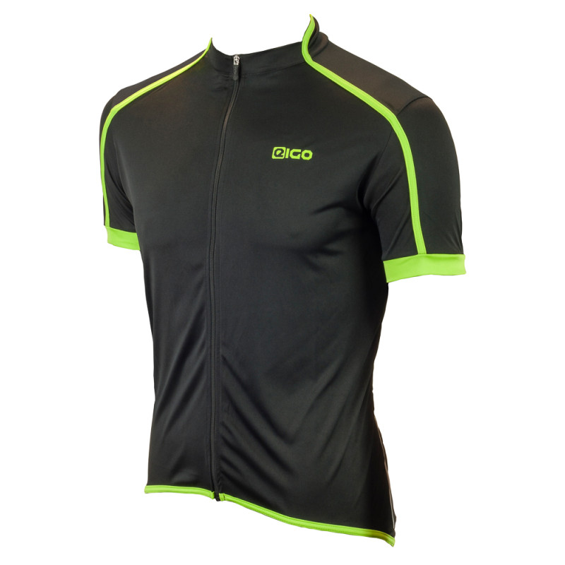 Eigo Klasické pánske krátky rukáv cyklistický dres Black / Green