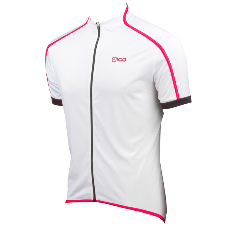 Eigo Klasické pánske krátky rukáv cyklistický dres White / Red