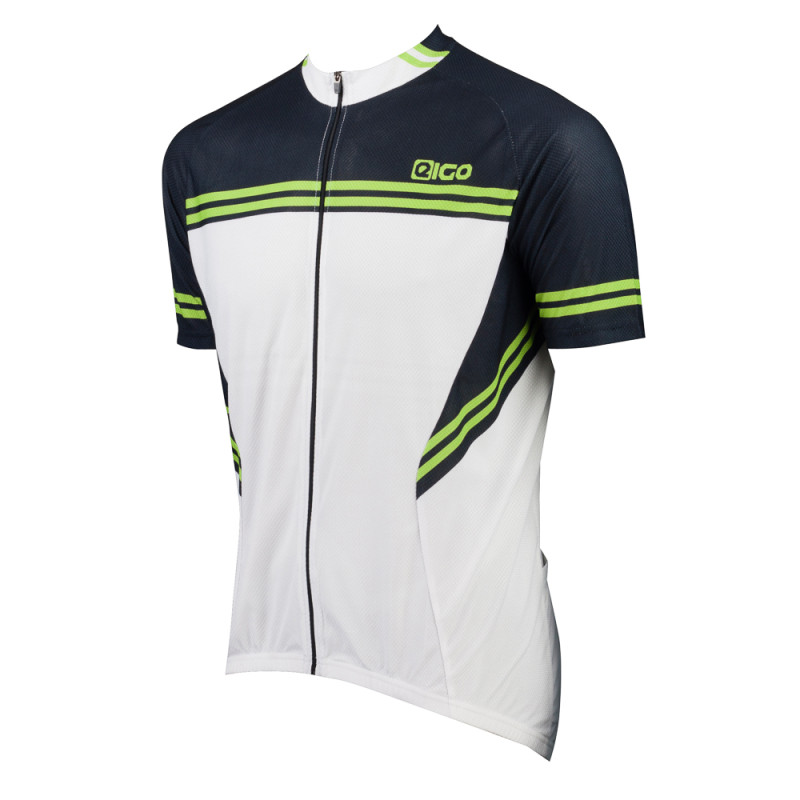 Eigo Diamond pánské krátký rukáv cyklistický dres White / Black / Green