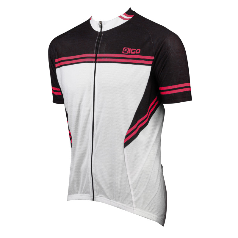 Eigo Diamond pánske krátky rukáv cyklistický dres White / Black / Red