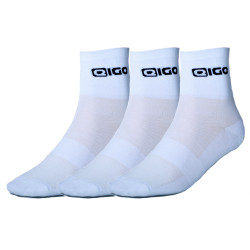 Eigo cyklistické ponožky Coolmax biele, balenie po 3 pároch