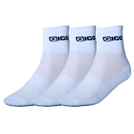 Eigo cyklistické ponožky Coolmax biele, balenie po 3 pároch