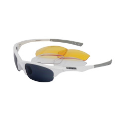 Okulary przeciwsłoneczne Arina Shield w biało-szarej oprawce z 3 soczewkami