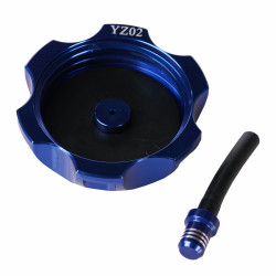 Víčko palivové nádrže MX s odvzdušňovacím ventilem YZ  02 modré (pasuje 62mm OD závit)