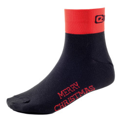 Eigo cyklistické ponožky Thermolite Merry Christmas černo/ červené, S (UK 2,5-5 EU 35-38)