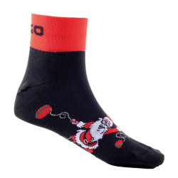 Eigo cyklistické ponožky Thermolite Merry Christmas černo/ červené, M (UK 6-8 EU 39-42)