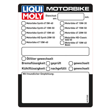 Liqui Moly Oil Change Sticker -   8475