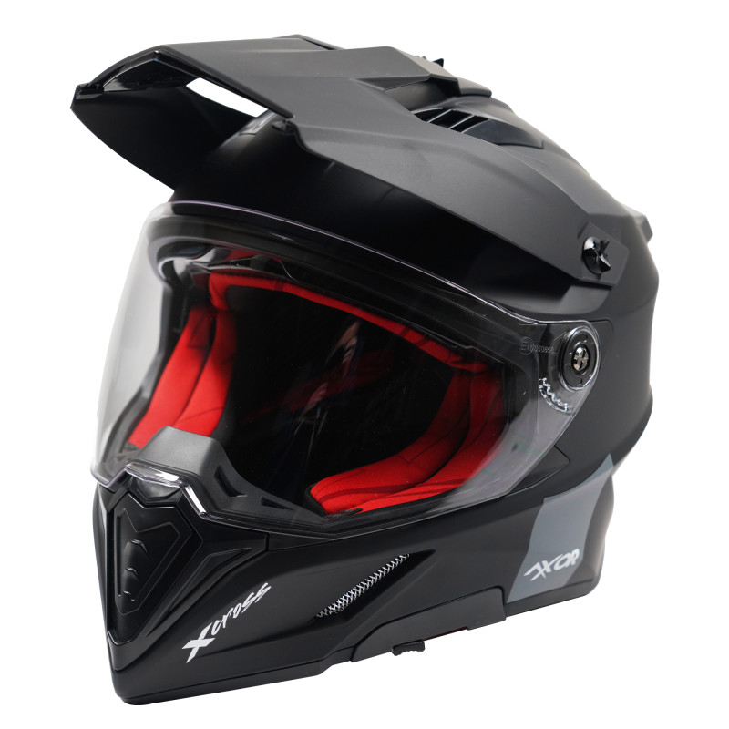 Kask enduro Axor X-Cross X2 Adventure - czarny mat