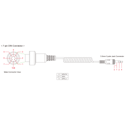 Sena redukce pro transmiter SM-10: 7 pin DIN kabel do 3,5 mm stereo jack (CanAm Spyder, Kawasaki 2008-, Victory)