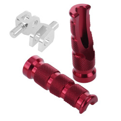 Bike It Replacement Ducati Tapered Footpegs (Rider - Red)
