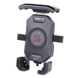 Uniwersalny uchwyt na telefon komórkowy Bike It z bezprzewodowym ładowaniem Qi + USB-C