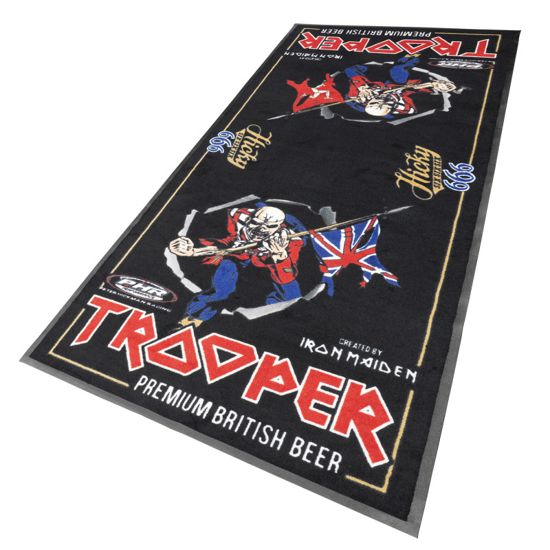 Dywan motocyklowy Iron Maiden Trooper LTD Edition 240 x 103 cm z gumowym spodem