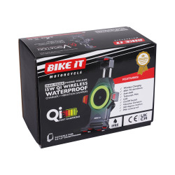 Bike It Wysokiej jakości uchwyt motocyklowy na telefon komórkowy 15W z bezdotykowym zasilaniem QI i tłumikiem drgań