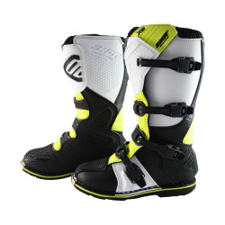 Buty motocrossowe Shot X10 2.0 MX dla dorosłych, czarno-biało-żółte