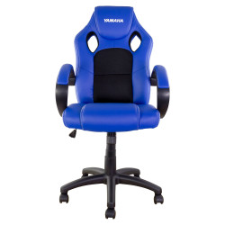 Niebieskie krzesło dla motocyklistów YAMAHA z czarnymi panelami