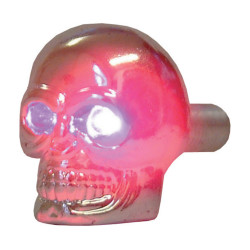 Ozdobne śruby Bike It w kształcie czaszki z czerwonymi oczami LED, para