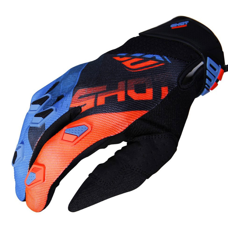 Rękawiczki MX dla dorosłych Shot Devo Ultimate w kolorze niebieskim/neonowo pomarańczowym