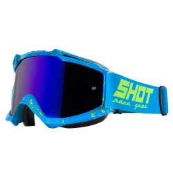 Shot Iris Scratch modrá / neonově žluté MX Goggles