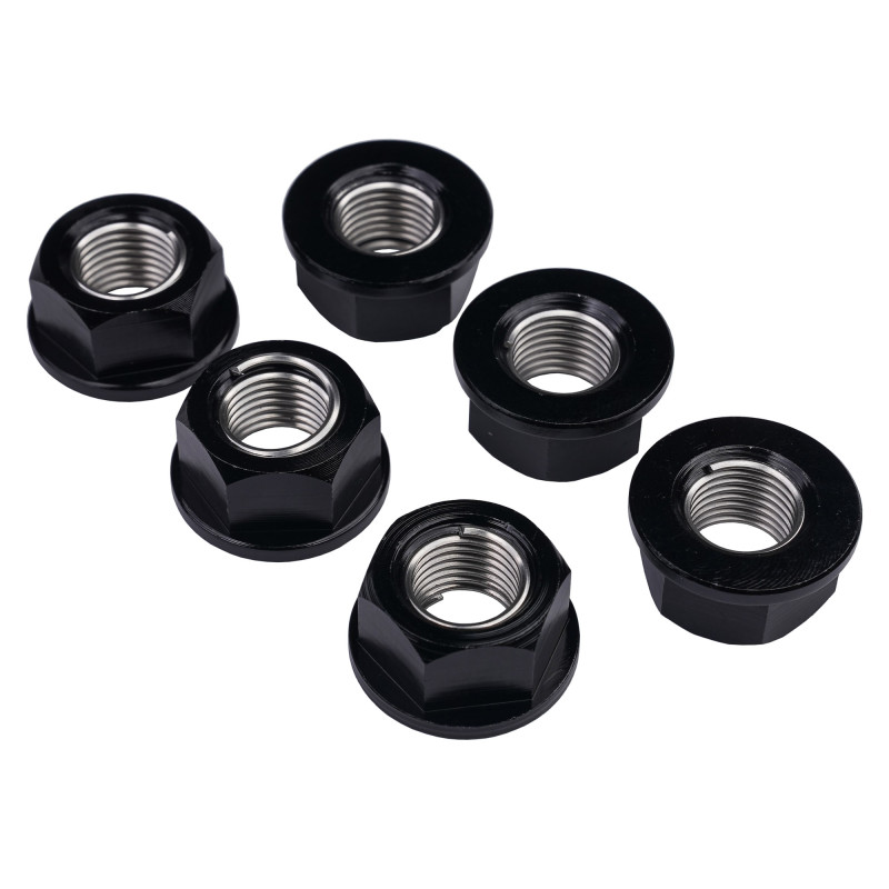 Bike je Rear Sprocket Nut Kit 12mm Black (6ks)