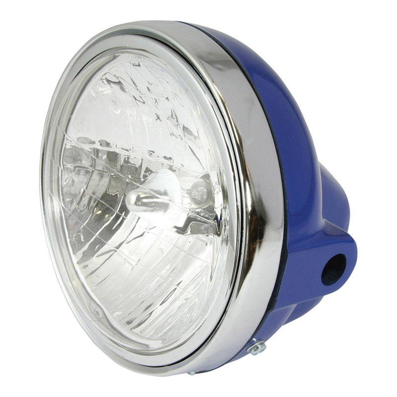 Reflektory uniwersalne 7" okrągłe, w kolorze niebieskim z soczewką Diamond Eye 12V 35W