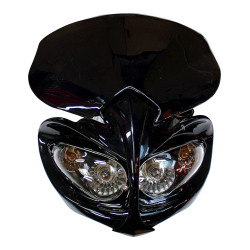 Uniwersalna owiewka Demon Headlight z kierunkowskazami w kolorze czarnym