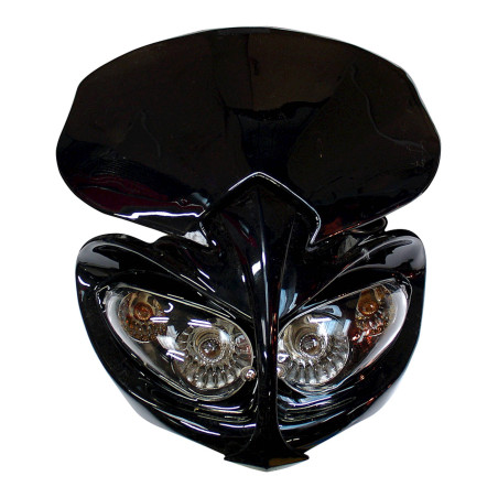 Uniwersalna owiewka Demon Headlight z kierunkowskazami w kolorze czarnym