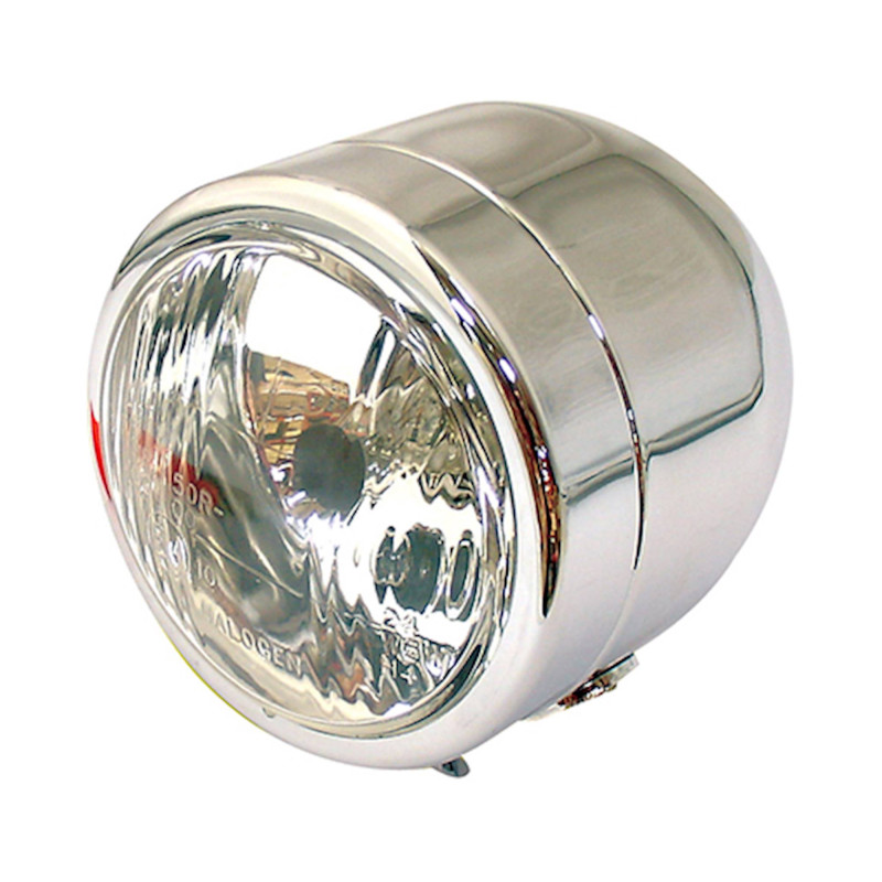 Uniwersalne reflektory Dominator pojedyncze okrągłe chromowane mocowanie dolne żarówka halogenowa E-Zn H4 12V 60/55W
