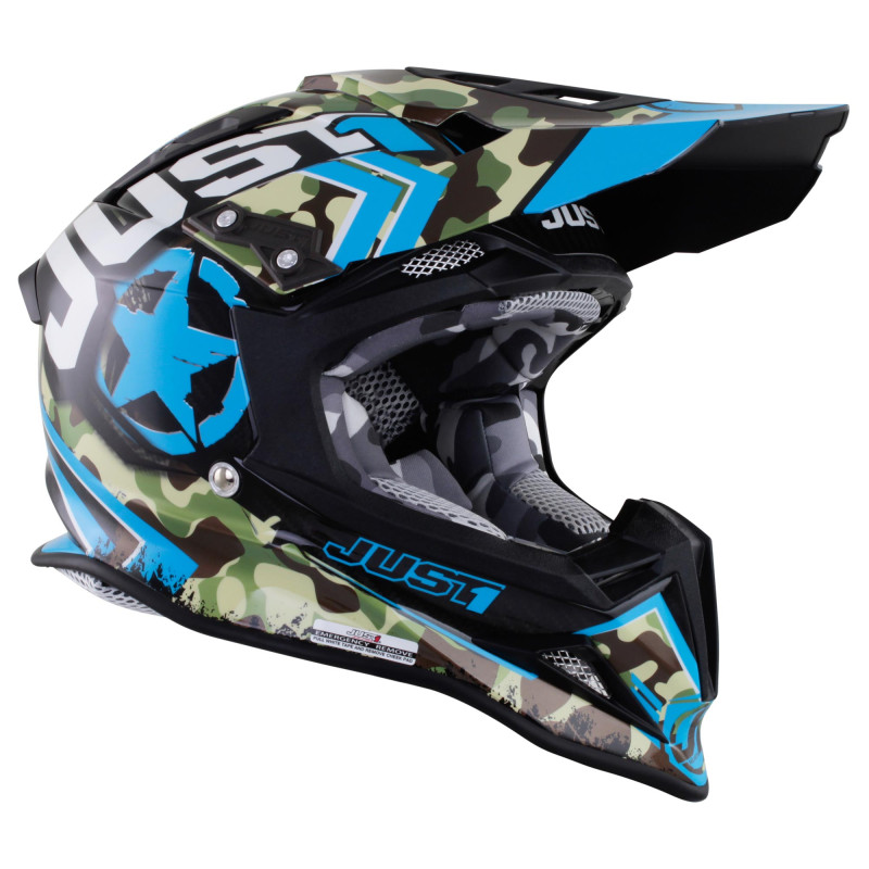 Kask MX Just 1 J12 Carbon Kombat w kolorze niebieskim