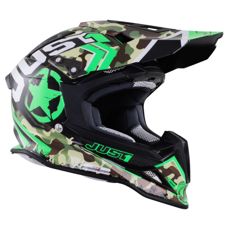 Kask MX Just 1 J12 Carbon Kombat zielony