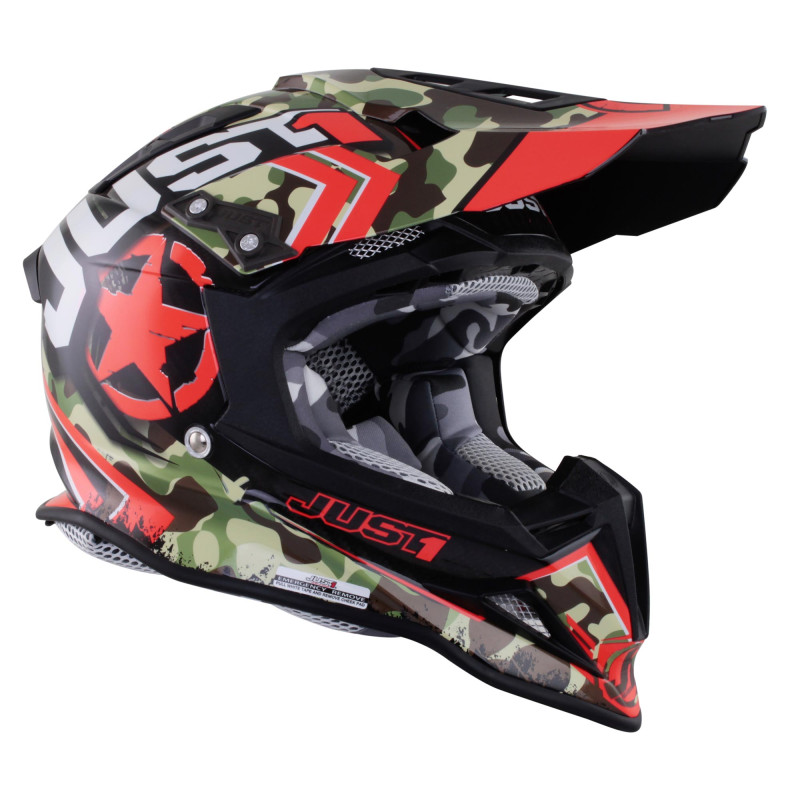 Kask MX Just 1 J12 Carbon Kombat czerwony