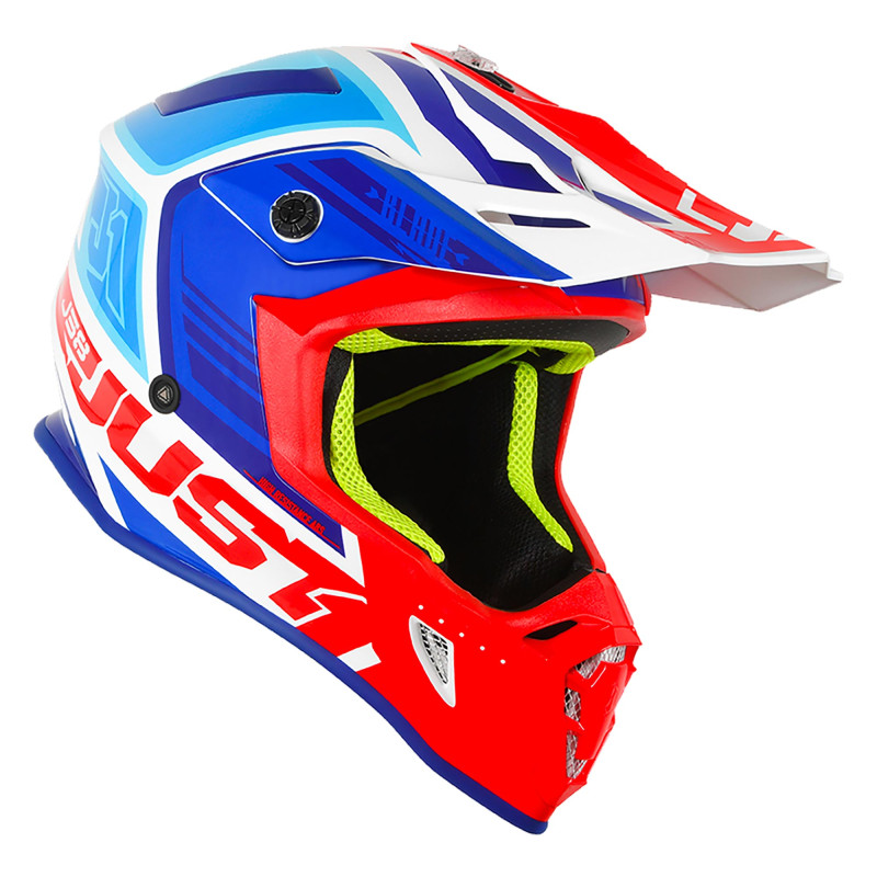 Kask MX Just1 J38 Blade Niebieski/Czerwony/Biały Połysk