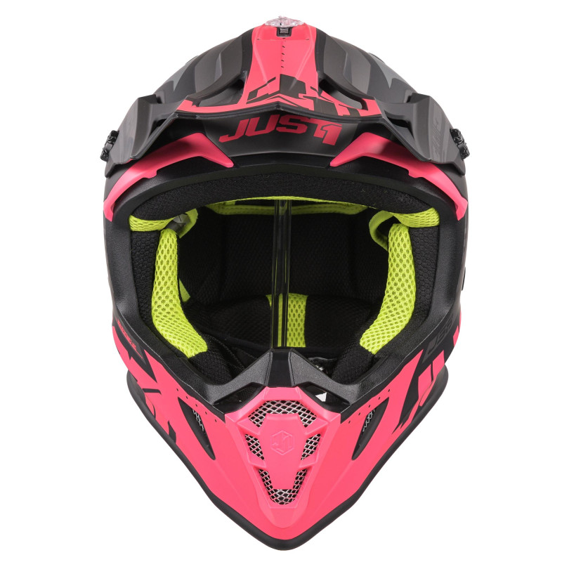 Kask MX Just1 J38 Blade fluo fuksja/matowa czerń