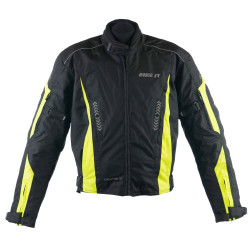 Tekstylna, sportowa kurtka motocyklowa Bike It Ortac - neonowożółta