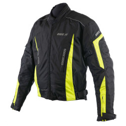Tekstylna, sportowa kurtka motocyklowa Bike It Ortac - neonowożółta