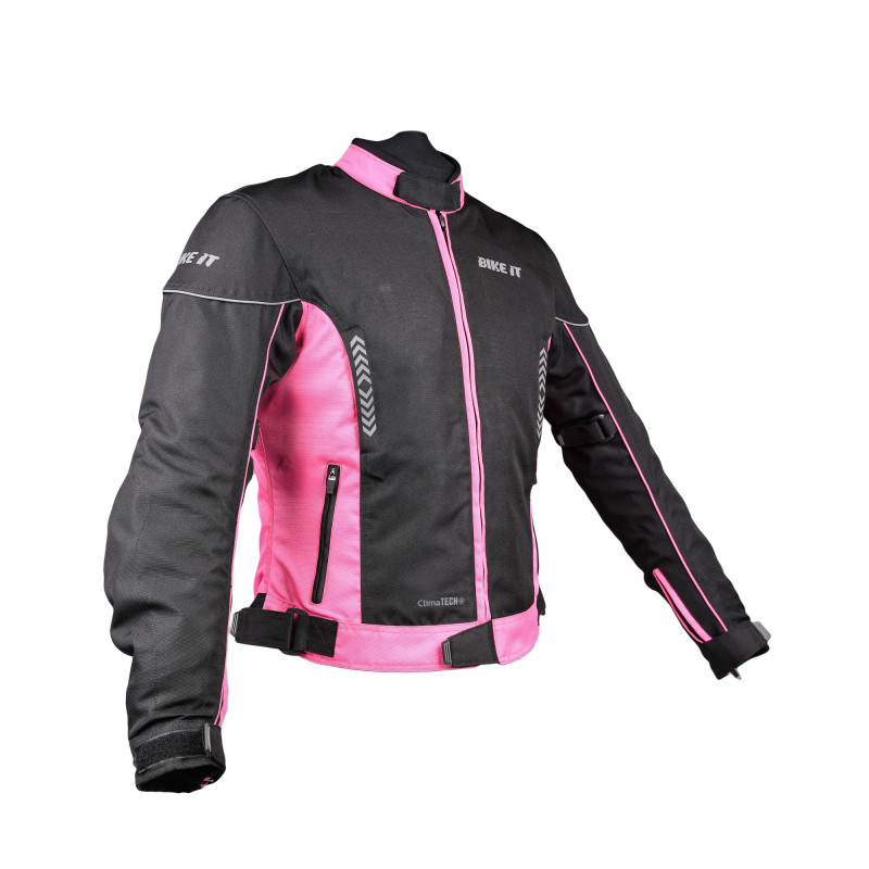 Bike It Insignia textilná dámska motocyklová bunda (čierna/ ružová)