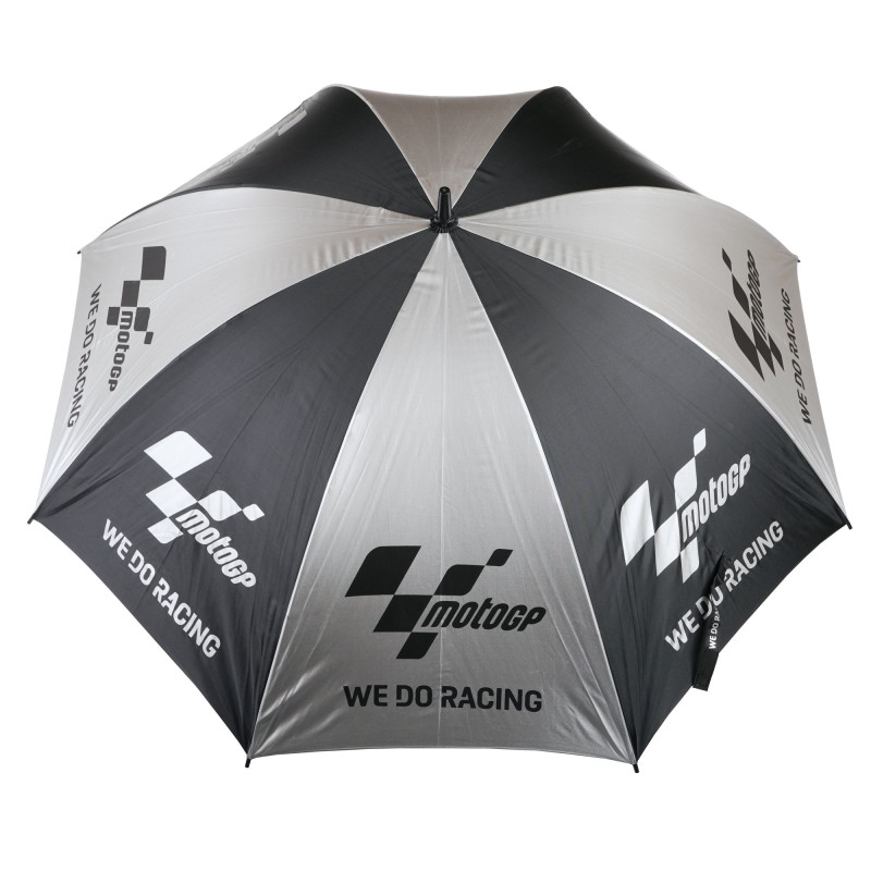 Czarno-srebrny parasol na padok „We Do Racing” MotoGP