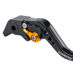 Regulowany krótki hamulec z dźwignią CNC BikeTek - regulator czarno-złoty - B86S